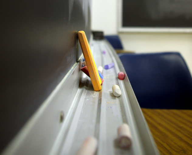 chalk on blackboard